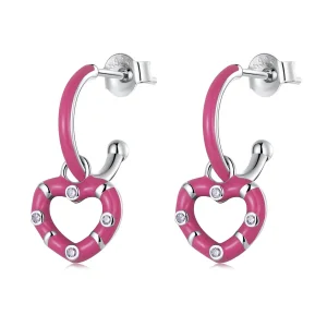 (image for) Pandora Style Simple Love Hanging Earrings - BSE596