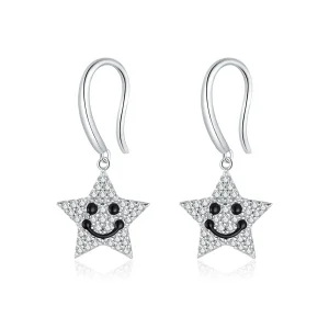 (image for) Pandora Style Smile Star Hanging Earrings - SCE946