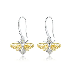 (image for) Pandora Style Sparkle Bee Hanging Earrings - BSE452
