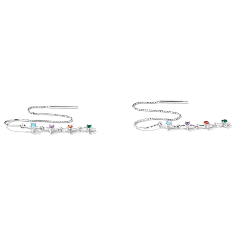 (image for) Pandora Style Starry Zirconium Hanging Earrings - SCE1420 - View 2