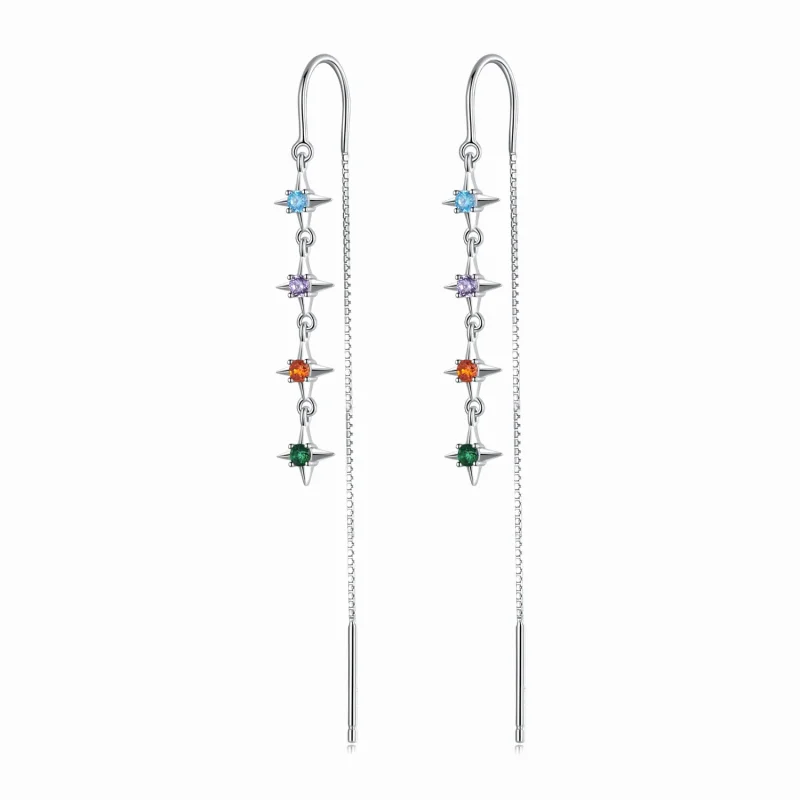 (image for) Pandora Style Starry Zirconium Hanging Earrings - SCE1420