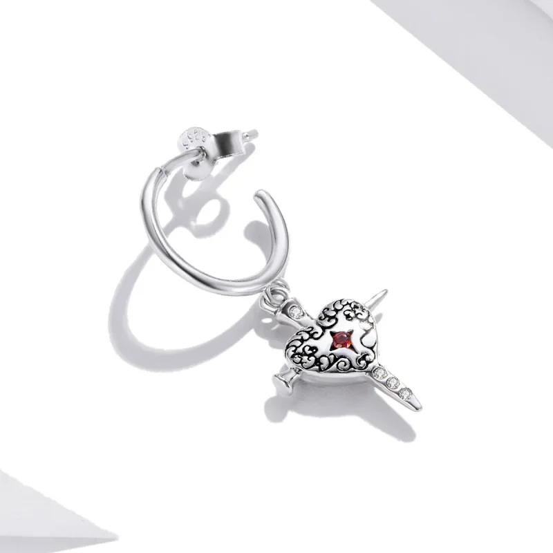(image for) Pandora Style Sword of Love Hanging Earrings - SCE1180 - View 2