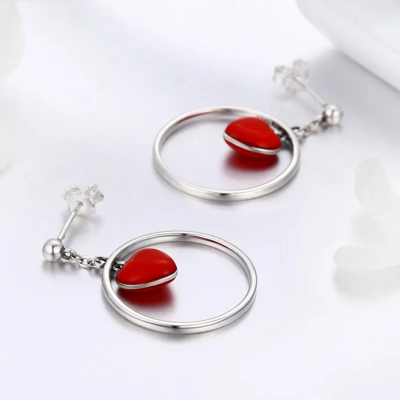(image for) Pandora Style Throbbing Hanging Earrings - SCE360-A - View 3