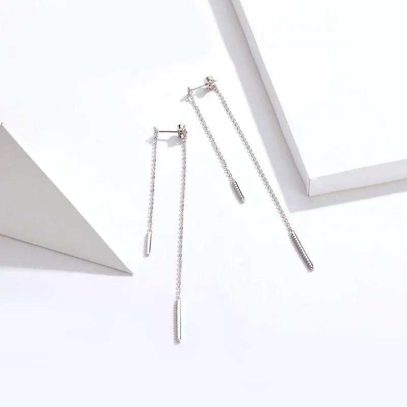 (image for) Pandora Style Zircon Tears Hanging Earrings - BSE186 - View 4