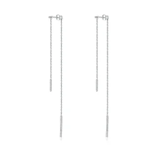 (image for) Pandora Style Zircon Tears Hanging Earrings - BSE186