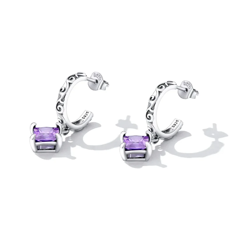 (image for) Pandora Style Zirconium Pattern Hanging Earrings - SCE1416 - View 2