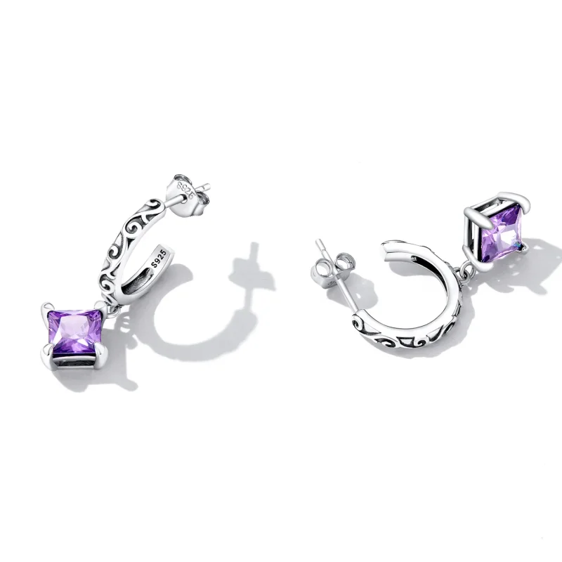 (image for) Pandora Style Zirconium Pattern Hanging Earrings - SCE1416 - View 4