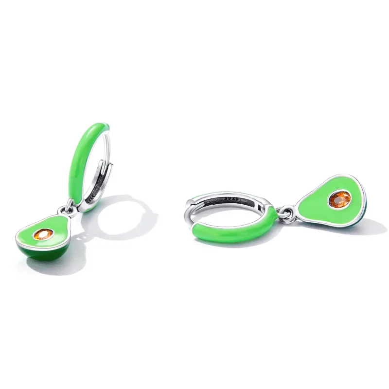 (image for) Pandora Style Avocado Hoop Earrings - SCE1400 - View 2