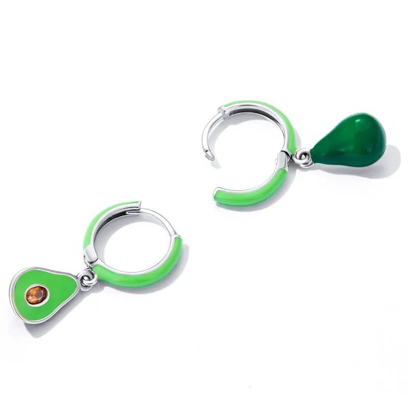 (image for) Pandora Style Avocado Hoop Earrings - SCE1400 - View 3