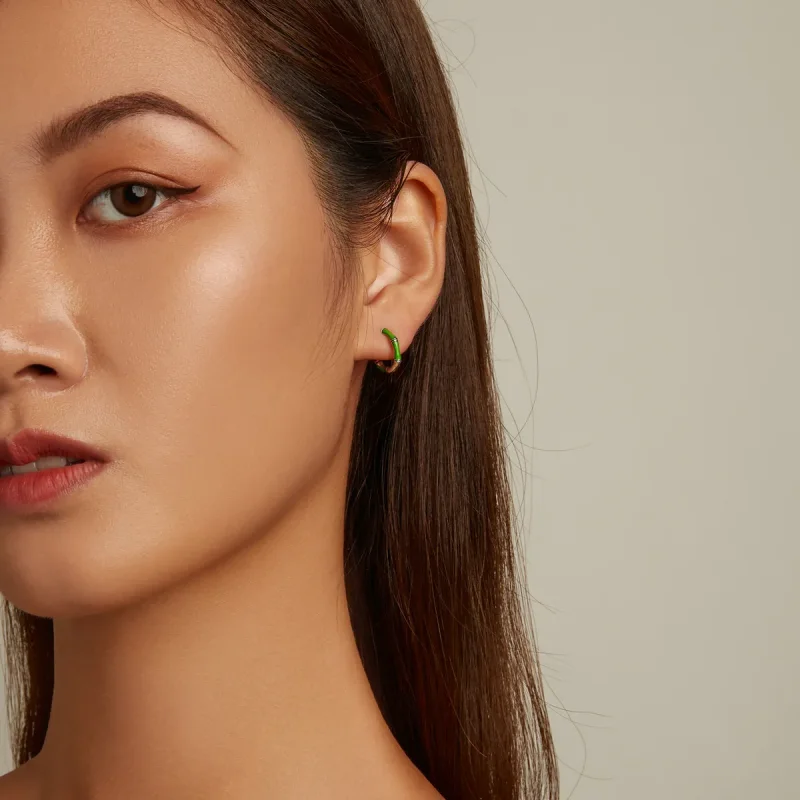 (image for) Pandora Style Bamboo Hoop Earrings - SCE1350 - View 6