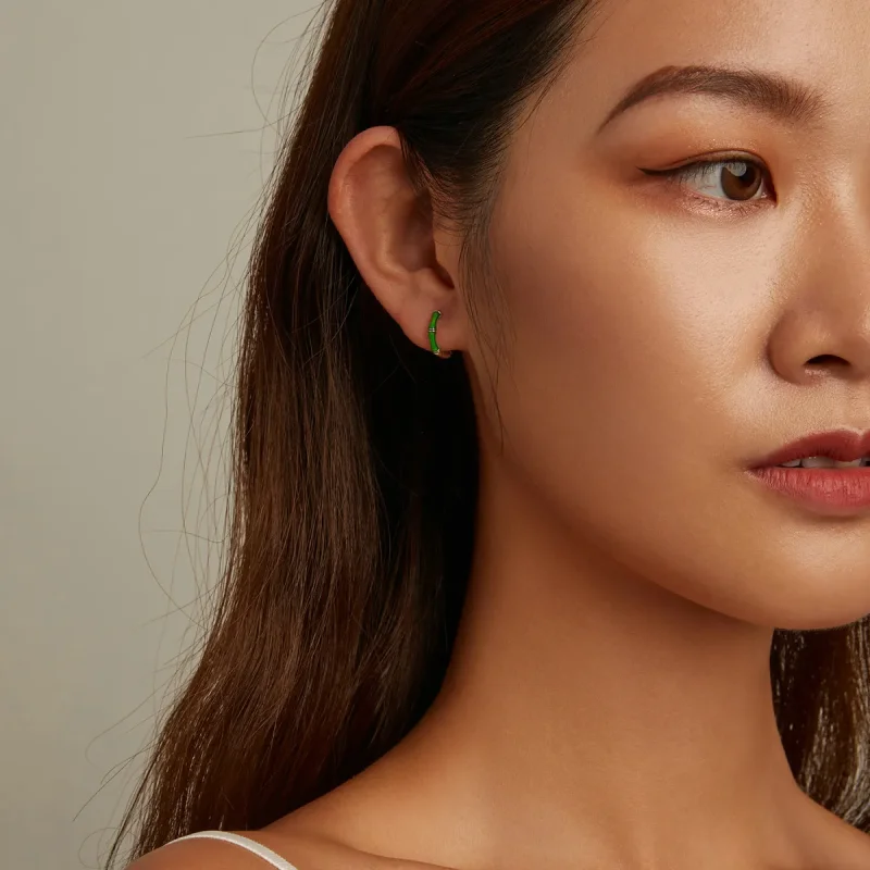 (image for) Pandora Style Bamboo Hoop Earrings - SCE1350 - View 8