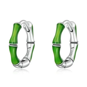 (image for) Pandora Style Bamboo Hoop Earrings - SCE1350