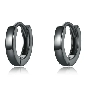 (image for) Pandora Style Black Gold Hoop Earrings - SCE1230