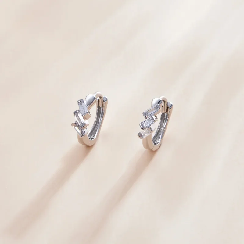 (image for) Pandora Style Box Hoop Earrings - SCE1037 - View 2