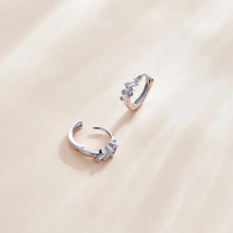 (image for) Pandora Style Box Hoop Earrings - SCE1037 - View 3