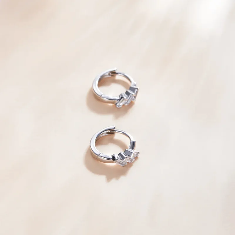 (image for) Pandora Style Box Hoop Earrings - SCE1037 - View 4
