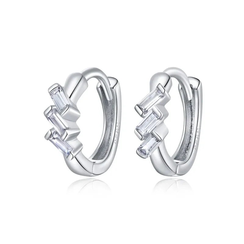 (image for) Pandora Style Box Hoop Earrings - SCE1037