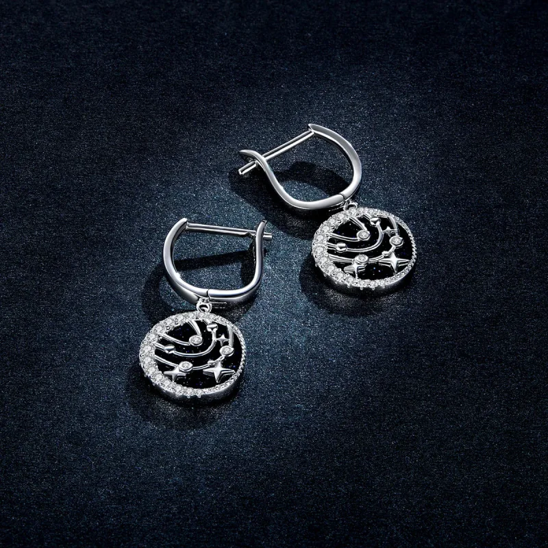 (image for) Pandora Style Brilliant Galaxy Hoop Earrings - BSE423 - View 5