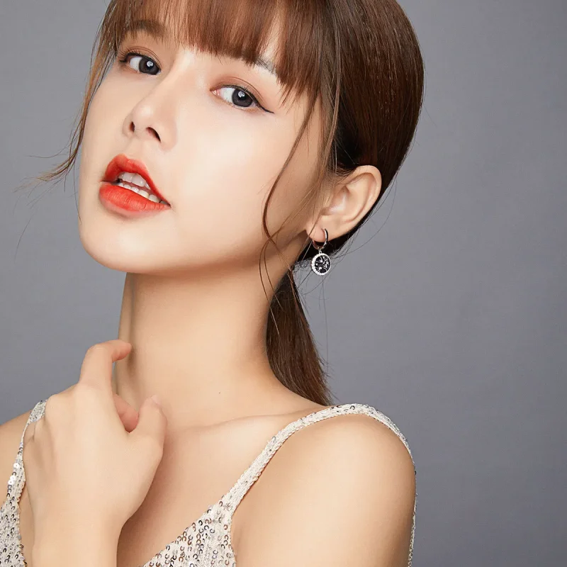 (image for) Pandora Style Brilliant Galaxy Hoop Earrings - BSE423 - View 6