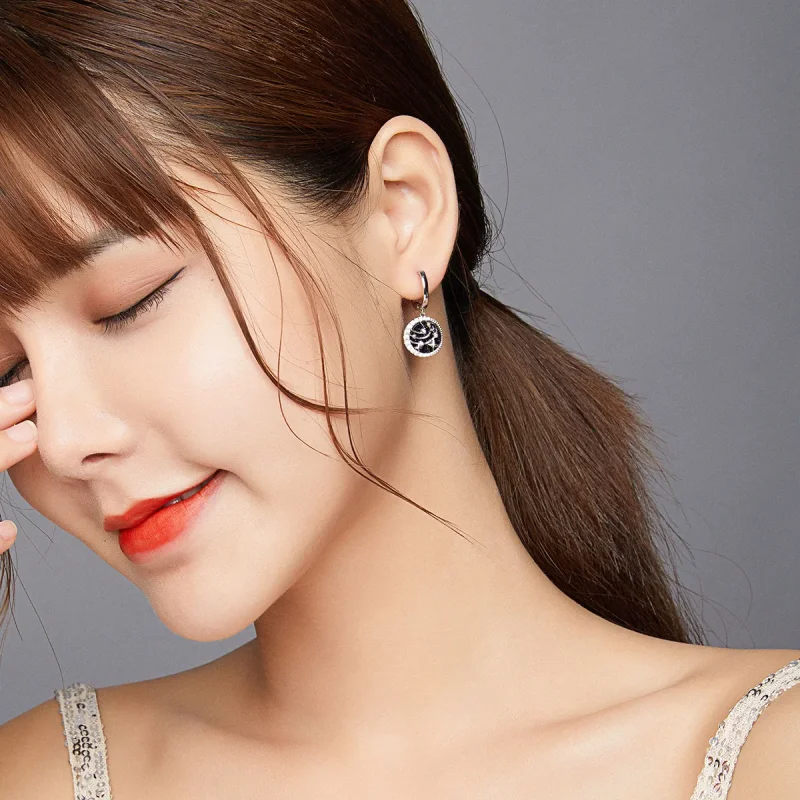 (image for) Pandora Style Brilliant Galaxy Hoop Earrings - BSE423 - View 7
