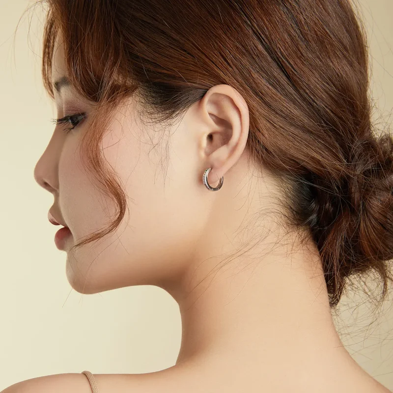 (image for) Pandora Style Colorful Hoop Earrings - BSE459 - View 8
