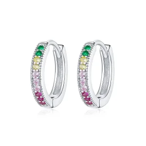 (image for) Pandora Style Colorful Hoop Earrings - BSE459