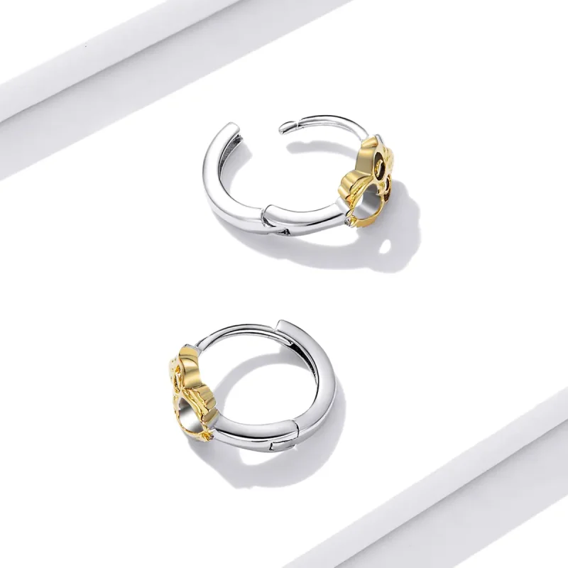 (image for) Pandora Style Creative Owl Hoop Earrings - BSE505 - View 2