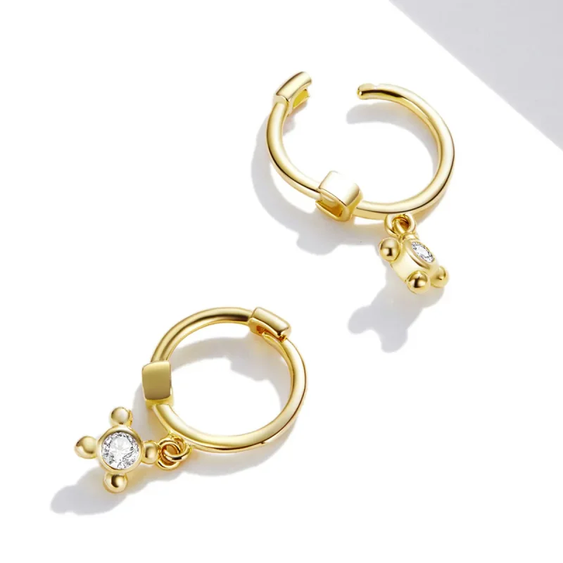 (image for) Pandora Style Cross Hoop Earrings - SCE1253 - View 4