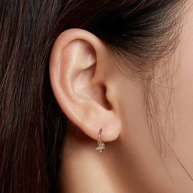 (image for) Pandora Style Cross Hoop Earrings - SCE1253 - View 6