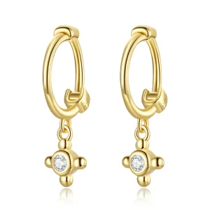 (image for) Pandora Style Cross Hoop Earrings - SCE1253