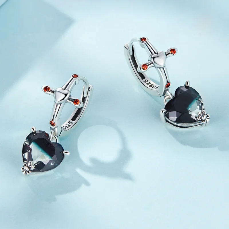 (image for) Pandora Style Cross Hoop Earrings - SCE1518 - View 3