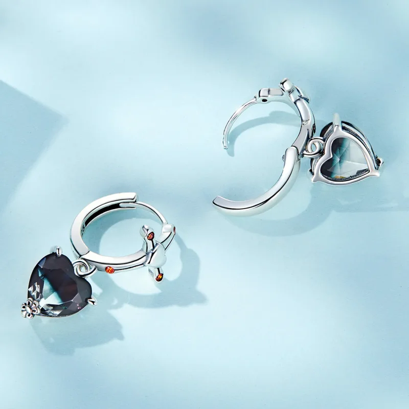 (image for) Pandora Style Cross Hoop Earrings - SCE1518 - View 4