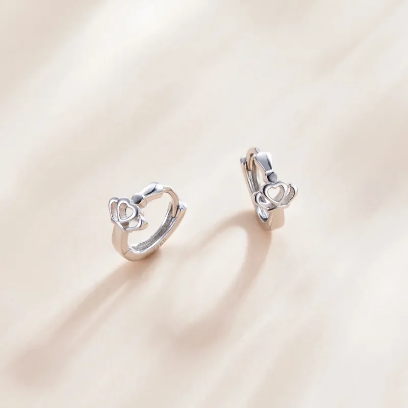 (image for) Pandora Style Crown Hoop Earrings - SCE1040 - View 2