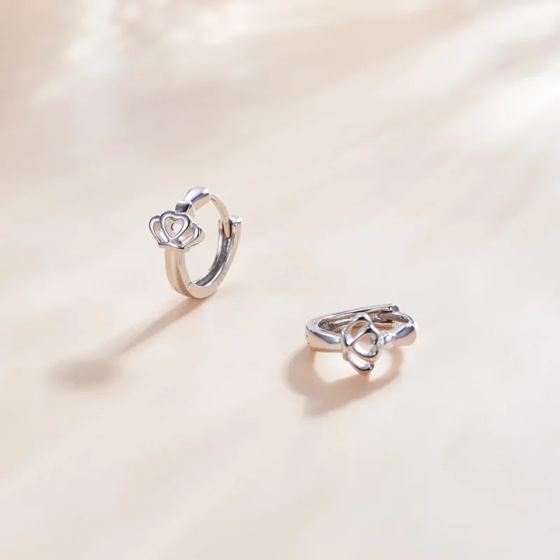 (image for) Pandora Style Crown Hoop Earrings - SCE1040 - View 4