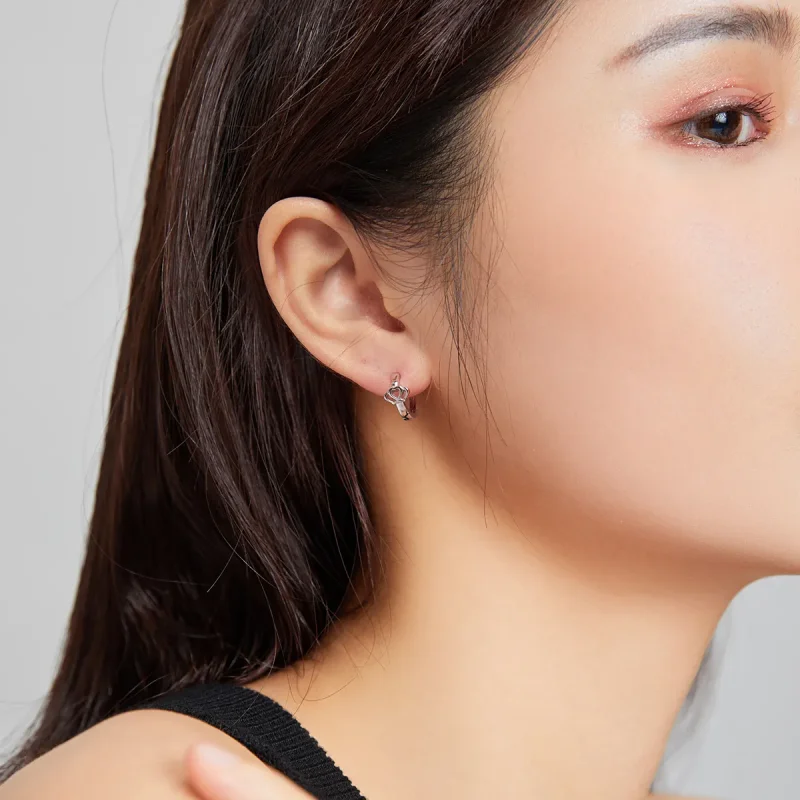 (image for) Pandora Style Crown Hoop Earrings - SCE1040 - View 7
