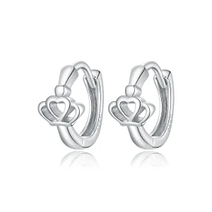 (image for) Pandora Style Crown Hoop Earrings - SCE1040
