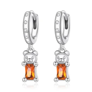 (image for) Pandora Style Cute Bear Hoop Earrings - SCE1399
