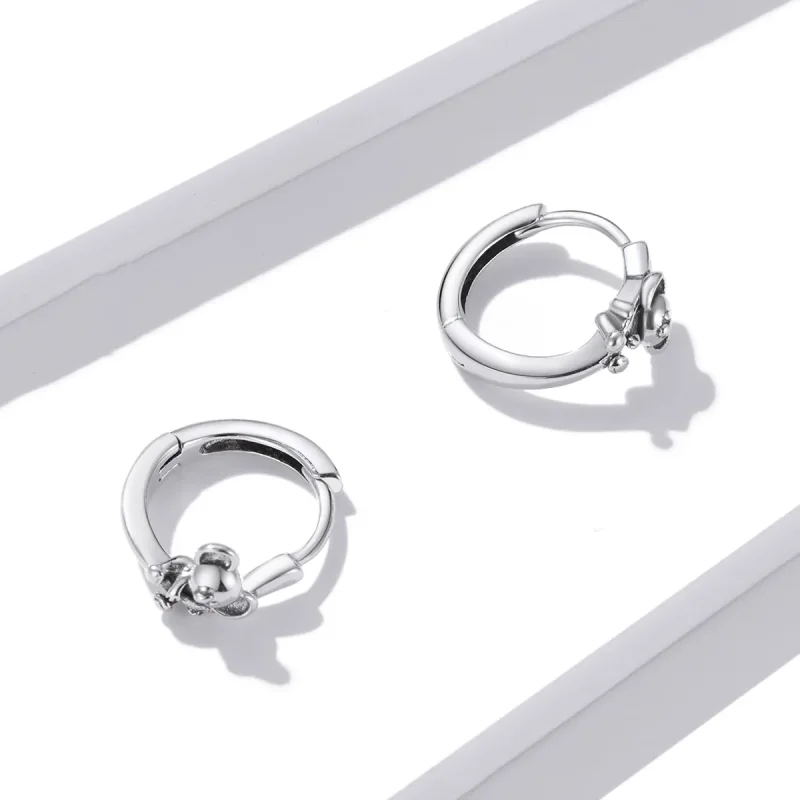 (image for) Pandora Style Cute Koala Hoop Earrings - BSE507 - View 2
