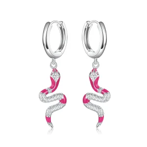 (image for) Pandora Style Delicate Spirit Serpent Hoop Earrings - BSE577