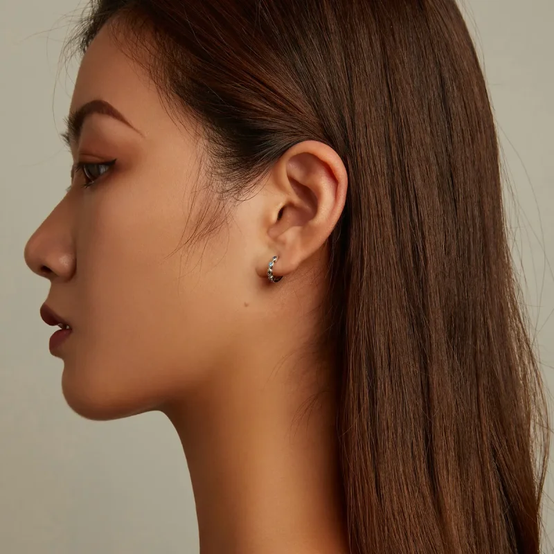 (image for) Pandora Style Devil Eye Hoop Earrings - SCE1358 - View 5