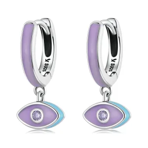 (image for) Pandora Style Devil Eye Hoop Earrings - SCE1369
