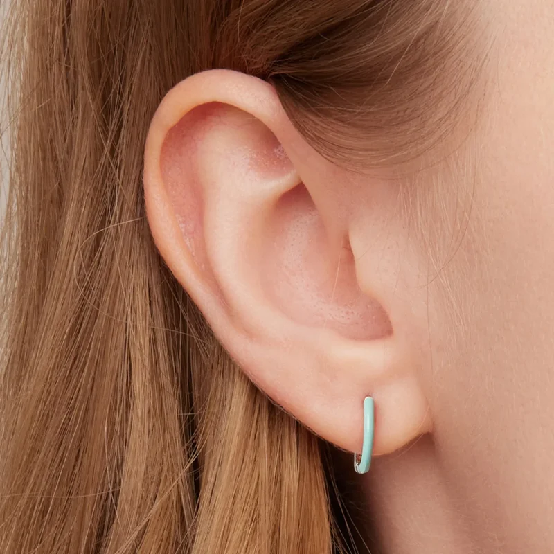 (image for) Pandora Style Double Circle Hoop Earrings - SCE1454 - View 5