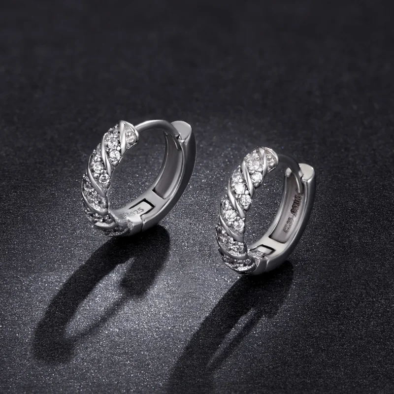 (image for) Pandora Style Elegant Woman Hoop Earrings - BSE512 - View 5
