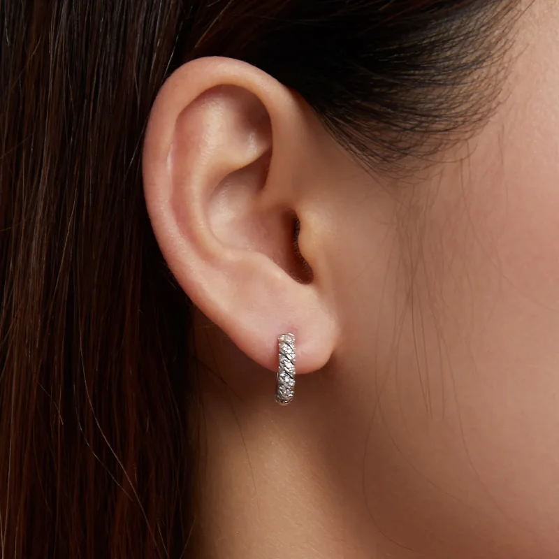 (image for) Pandora Style Elegant Woman Hoop Earrings - BSE512 - View 6