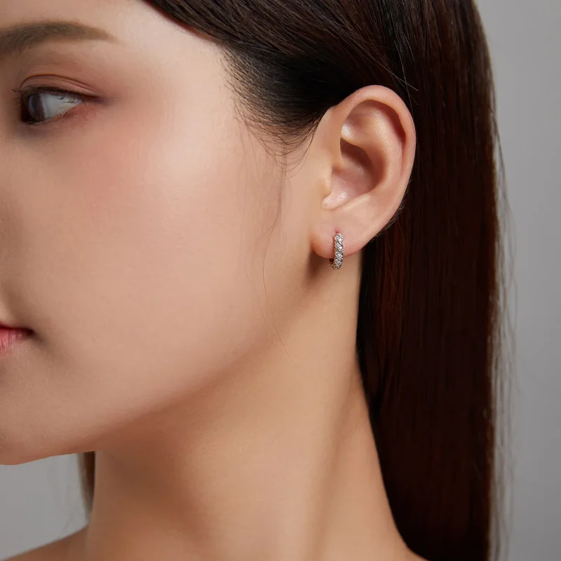 (image for) Pandora Style Elegant Woman Hoop Earrings - BSE512 - View 7