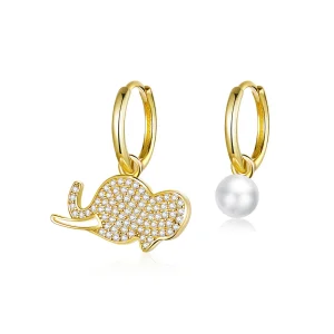 (image for) Pandora Style Elephant Hoop Earrings - BSE371