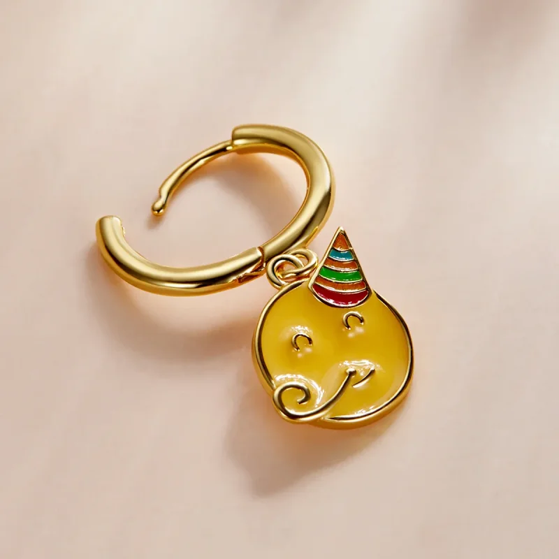 (image for) Pandora Style Emoji - Celebrate Hoop Earrings - SCE1204-A - View 3