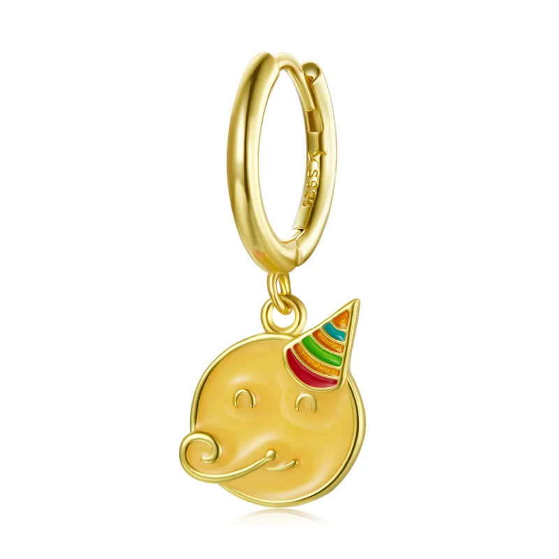 (image for) Pandora Style Emoji - Celebrate Hoop Earrings - SCE1204-A