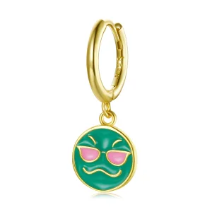 (image for) Pandora Style Emoji - Cool Hoop Earrings - SCE1204-B