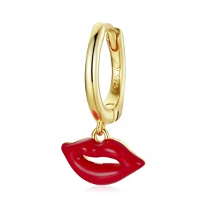 (image for) Pandora Style Flaming Lips Hoop Earrings - SCE1233
